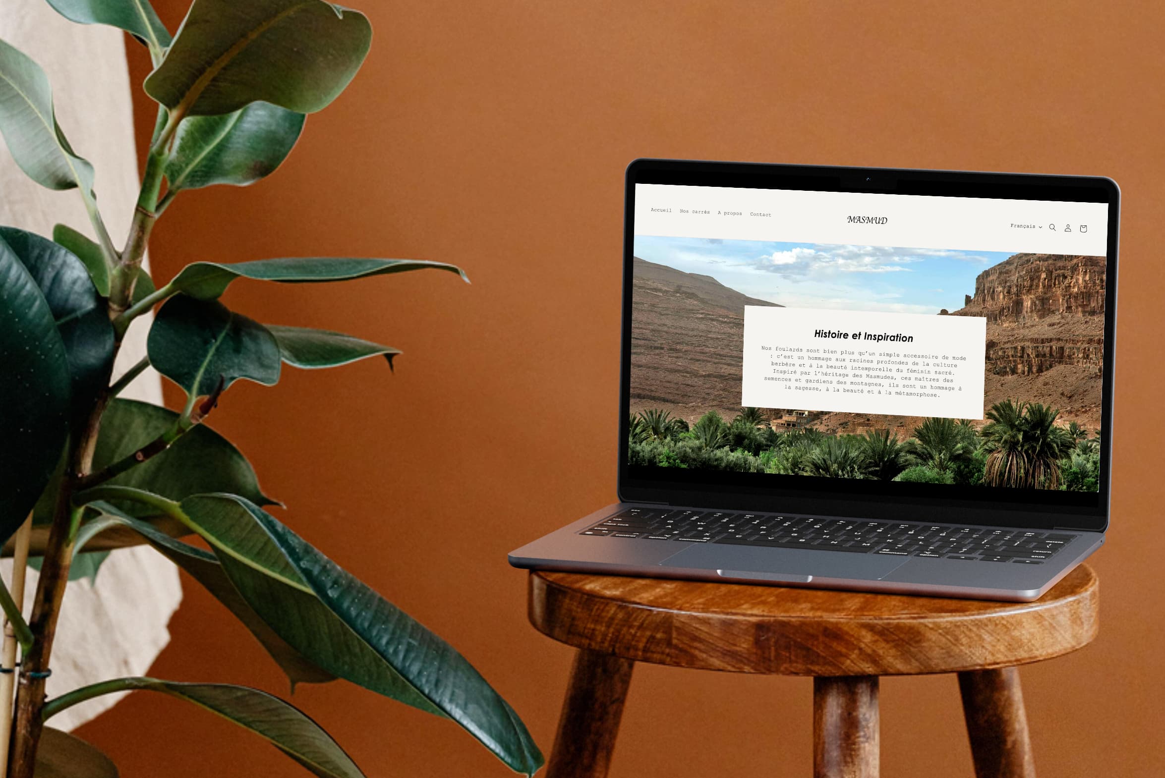 Mockup de la homepage du site web Blomea Studio développé par Chloé Doustalet