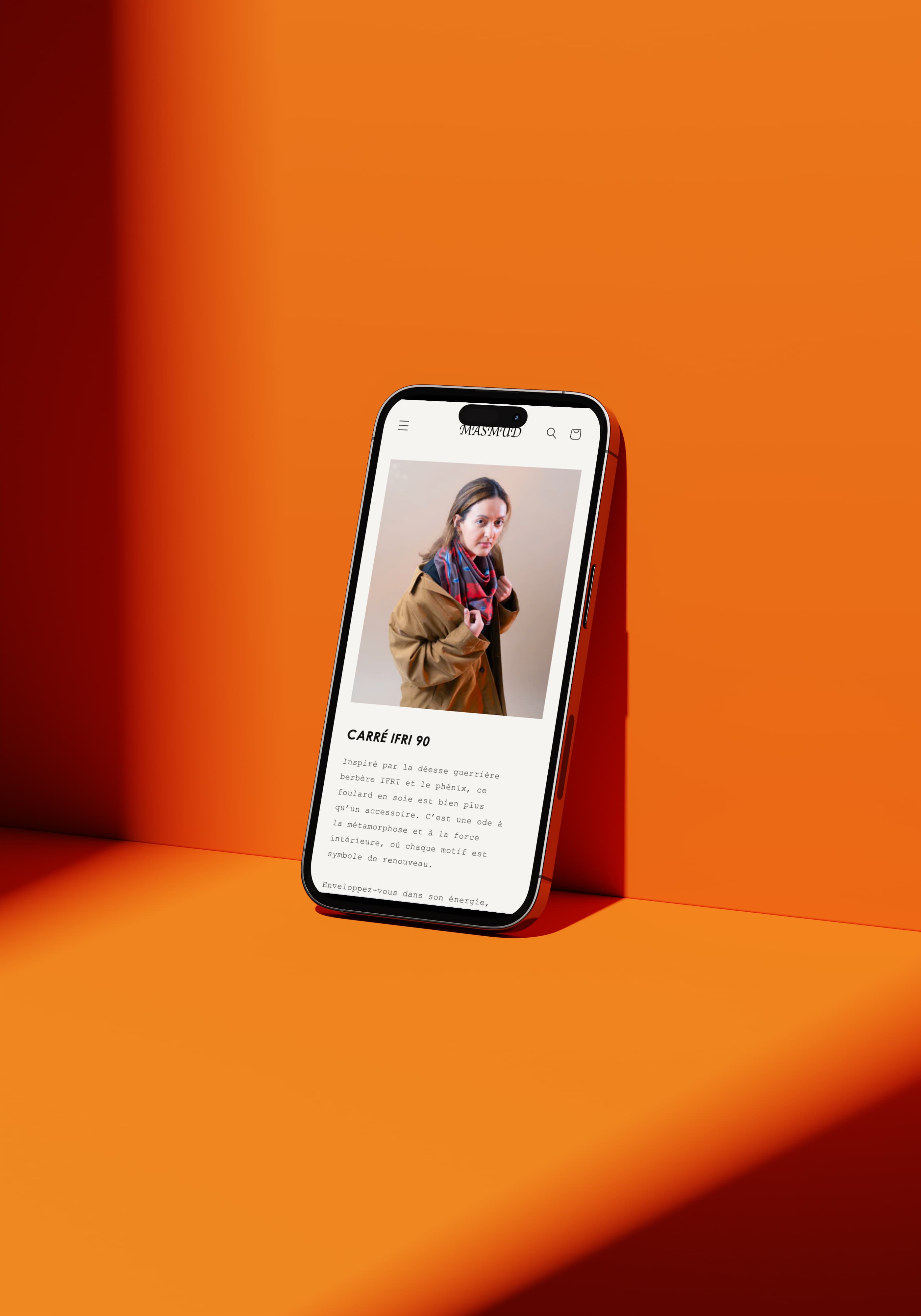 Mockup de la homepage version mobile du site web Blomea Studio développé par Chloé Doustalet