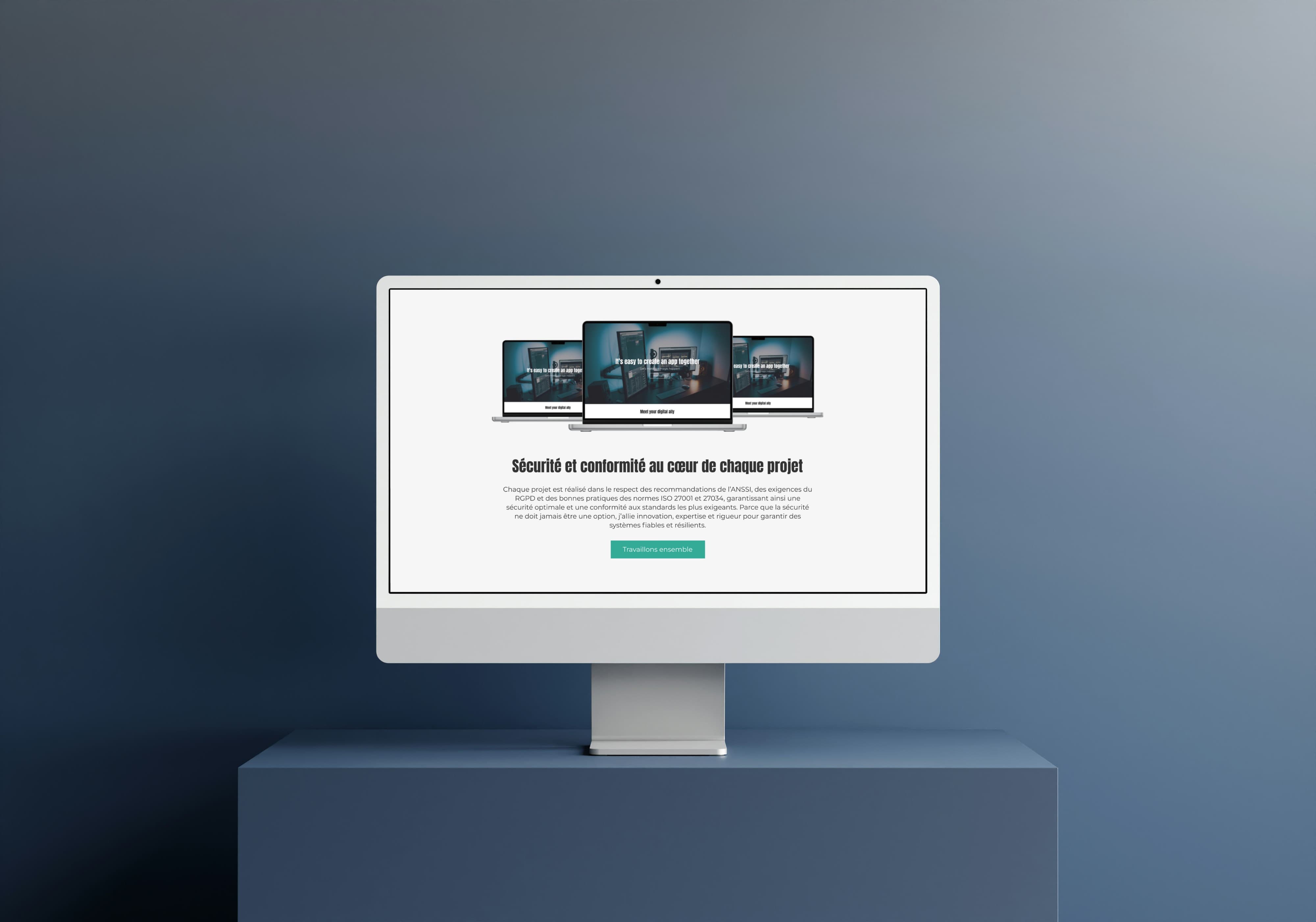 Extrait du site NFSDev conçu sur mesure pour un expert en sécurité informatique, avec une direction artistique pensée par Chloé Doustalet, webmaster freelance à Mérignac