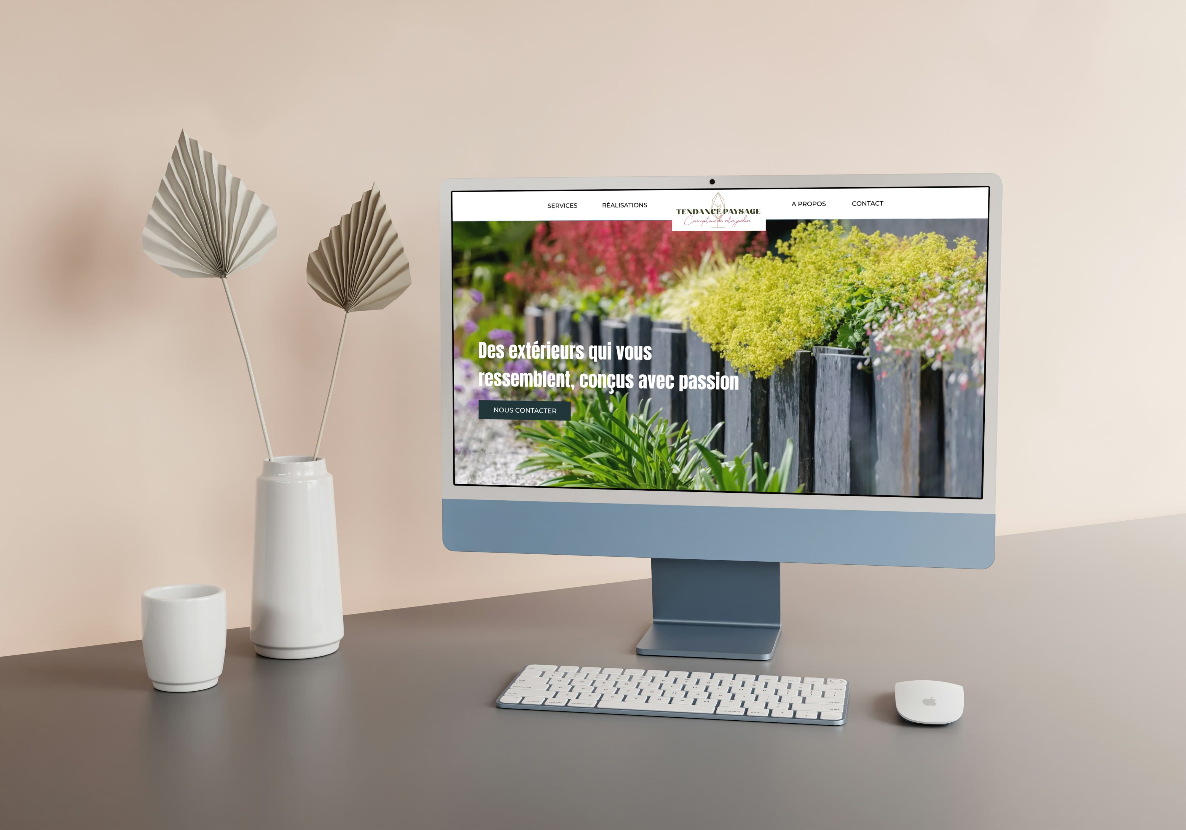 Mockup de création de site vitrine pour artisan paysagiste à Bordeaux par Chloé Doustalet